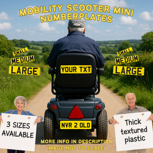 Mobility Scooter Mini Numberplates Personalised Quality Licence Number Plate