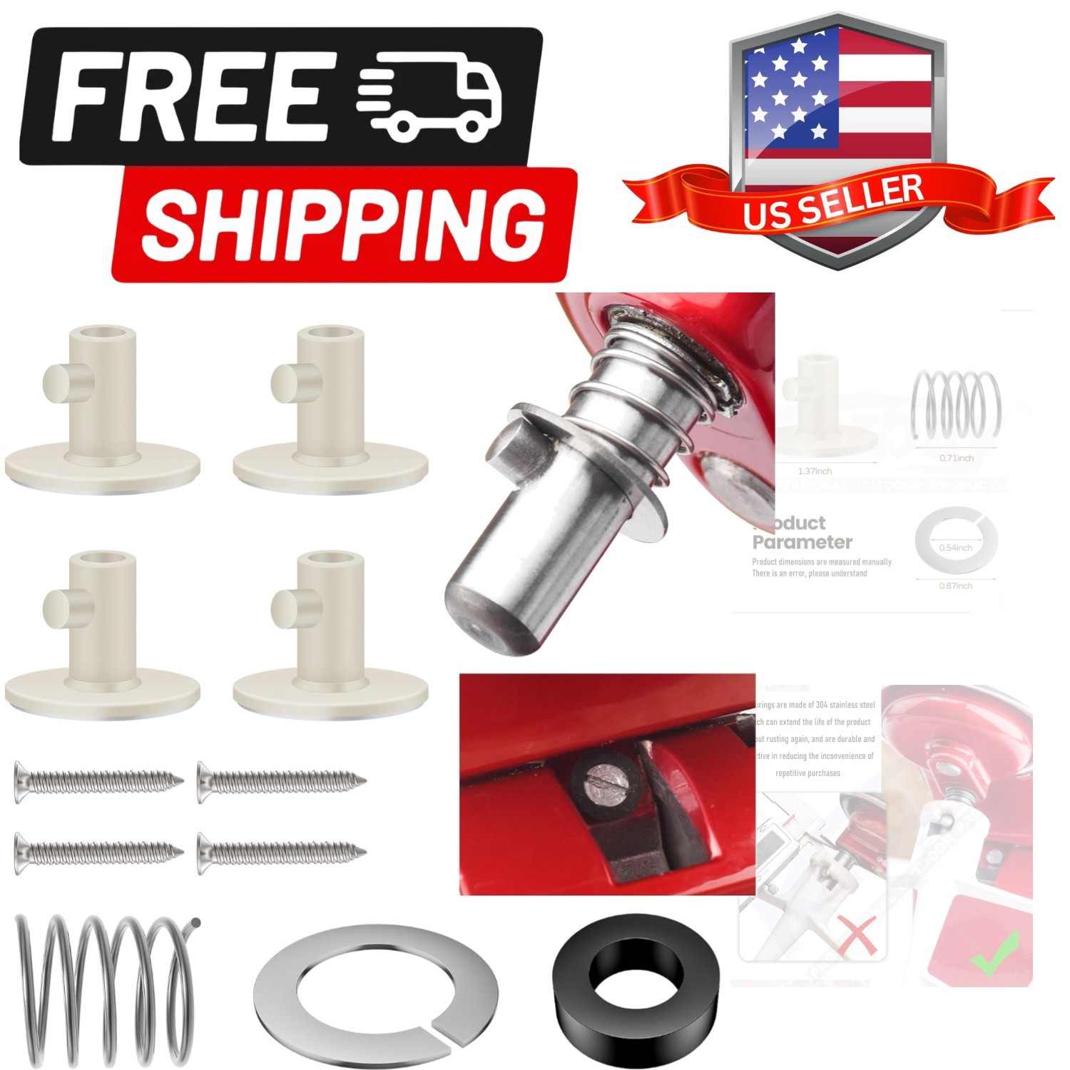 Updated Quick Install Spring and Washer & Tilt Head Mixers Attachments & Stan...