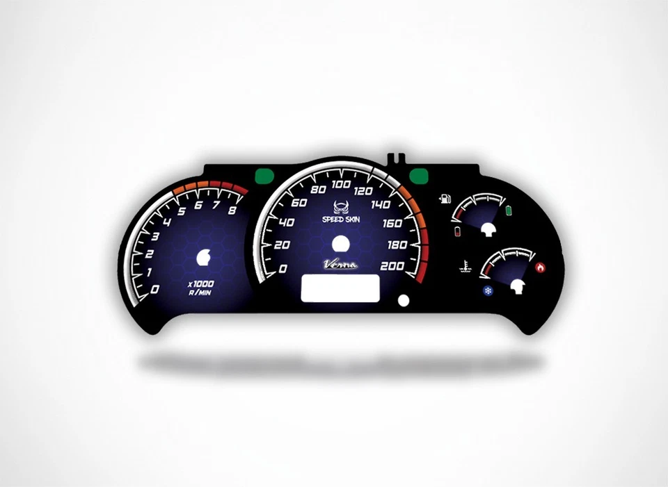 Gauge Cluster Face | Red or Blue | For Hyundai Verna / Accent 2003-2018 - Image 4 of 4