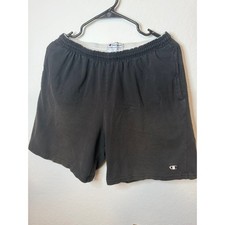 Champion Authentic Athleticwear Black Jersey Gym Shorts Mens Medium Drawstring