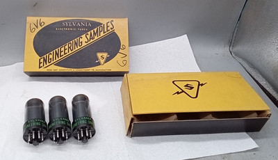 3 NOS SYLVANIA ENGINEERING SAMPLES  6V6GT  Tubes TV-7 Tested Matching Stamps MVD