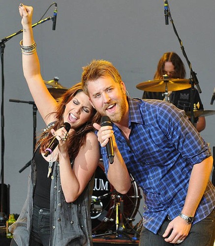 Musicians Hillary Scott Charles Kelley of Lady Antebellum perform - Old Photo