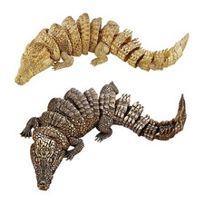 Alligator Model Figurine Metal Sculpture for Indoor Outdoor Display