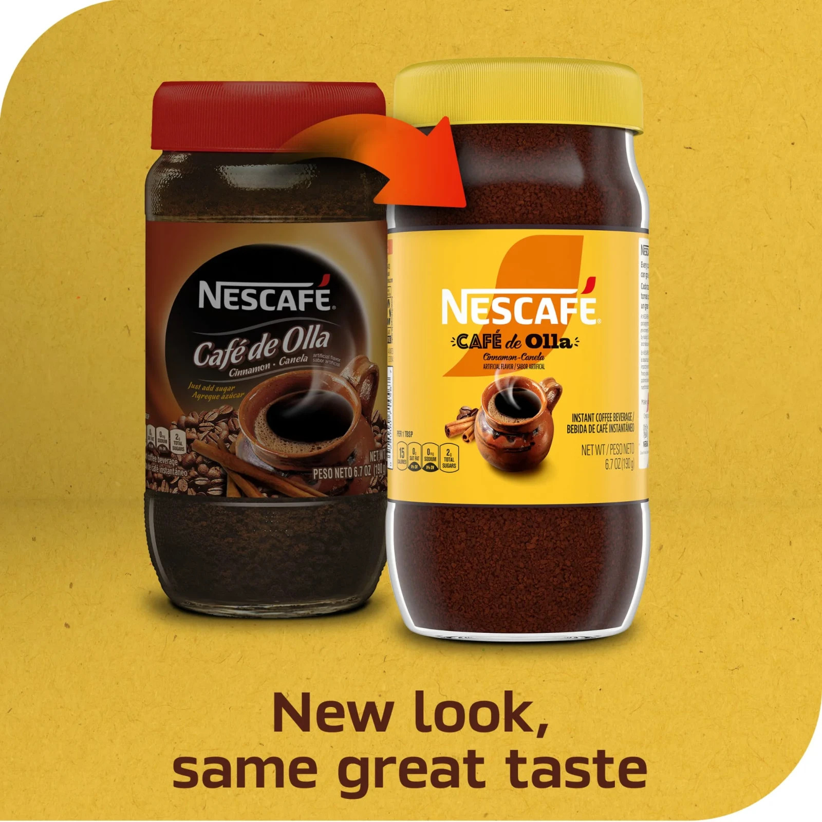 NESCAFE Cafe De Olla, Cinnamon Flavored Instant Coffee, 6.7 Oz. Jar NEW