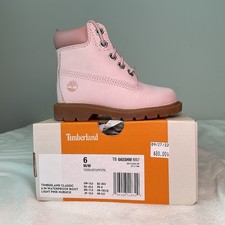 Timberland 6 In Classic Boot Lt Pink Nubuck TB 0A5SHM N97 Kids TD NEW Size 6c