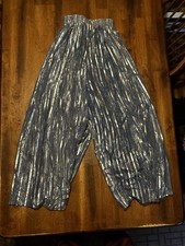 Vintage RARE Yves Saint Laurent YSL Harem Pants Blue Gold Metallic Disco