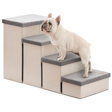 Love's Cabin Dog Stairs w/ Storage, Adjustable - For Small, Medium & Large Pets