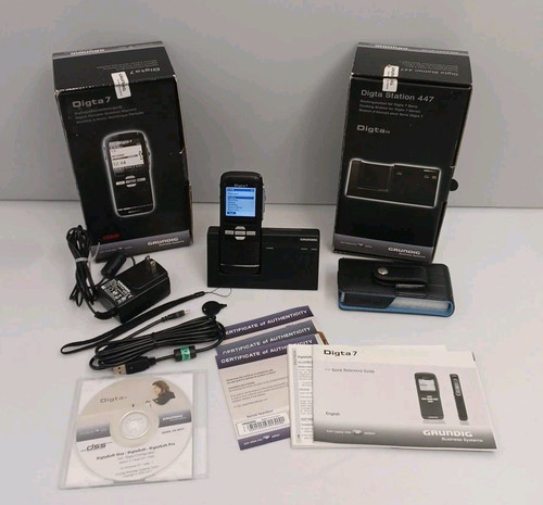 Grundig Digta 7 registratore digitale portatile dettatura con stazione 447 - Foto 1 di 12