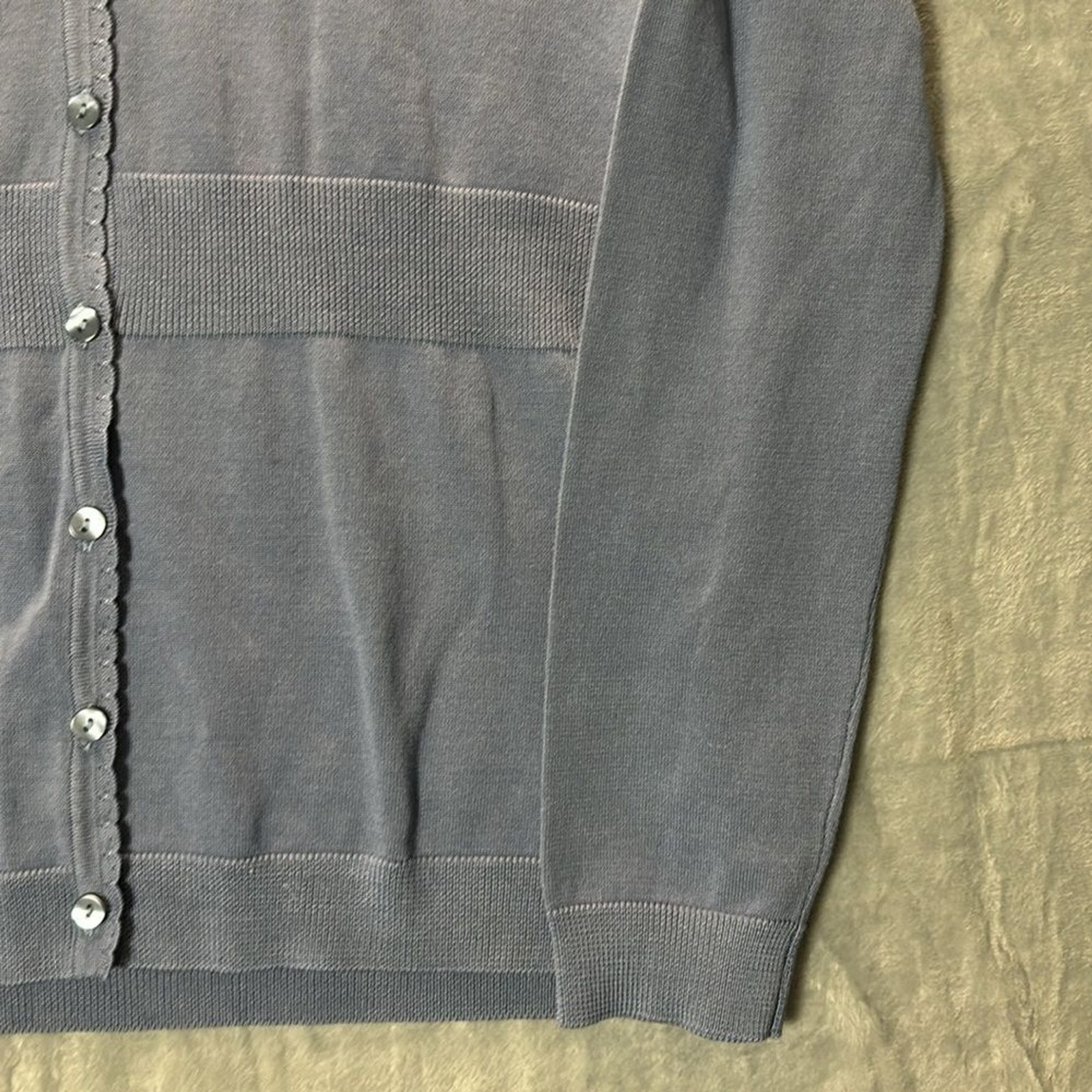 Pendleton Blue Button Front Cardigan Sweater Scal… - image 4