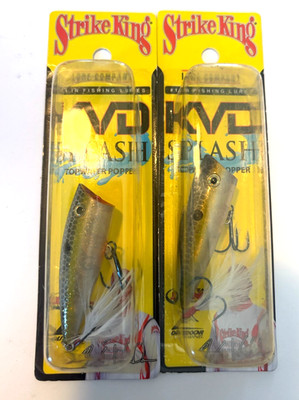 2 New STRIKE KING Lures 2.25'' KVD SPLASH JR Popper 3/16oz Topwater Baits #500