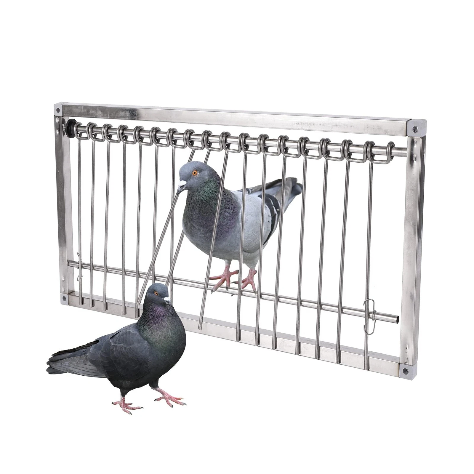 1PC Pigeon Trap Door Stainless Steel Entrance Suitable 50 L*26 W, Silver