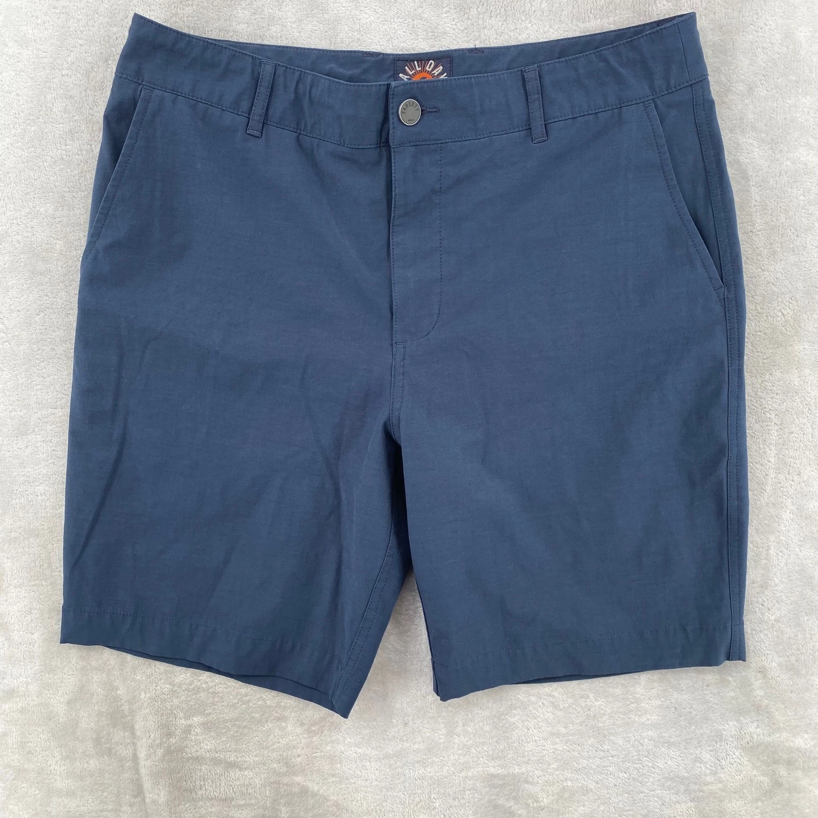 Faherty All Day Shorts Mens 33 Navy Blue Stretch Recycled Quick Dry Performance