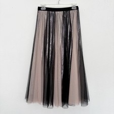 Womens Forest Fairy Whimsigoth Tulle Maxi Skirt Medium Layered Ruffle Homecoming