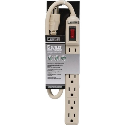 Do it 6-Outlet 150J Gray Grounded Surge Protector Strip with 1-1/2 Ft. Cord SIM