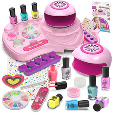 Nail Polish Set for Girls Ages 7-12, Kids Nail Art Studio Kit, Non Toxic Quick D