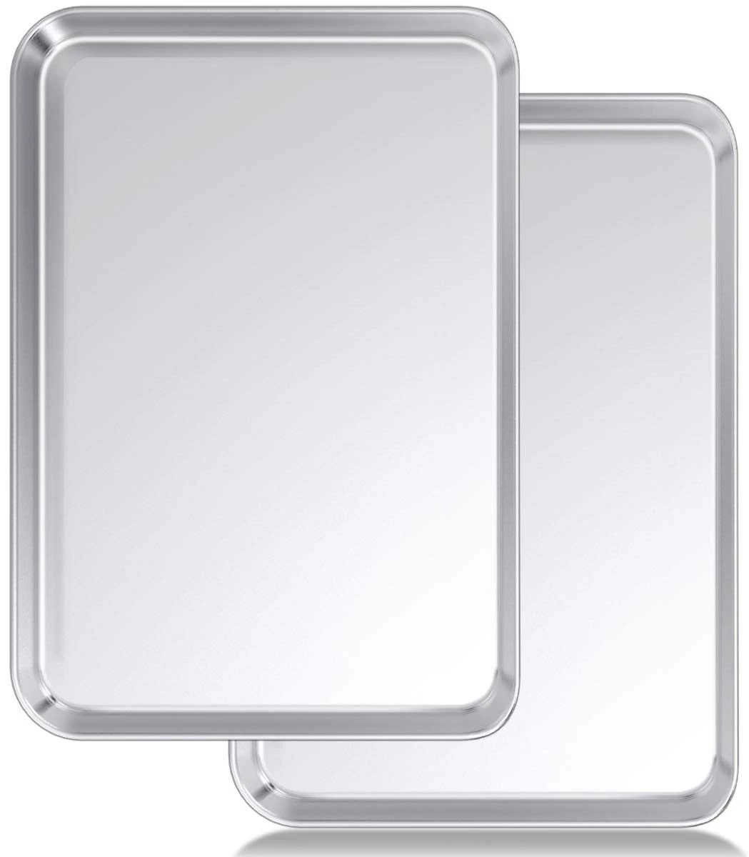 2 Pack 20x14 Inch Stainless Steel Baking Sheet Pan for Oven Cake Cookies