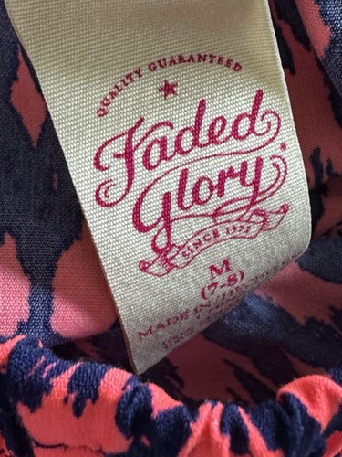 Faded Glory Neon Shorts Girls Size Medium 7-8 Elastic Waist Woven Ikat - Picture 4 of 4