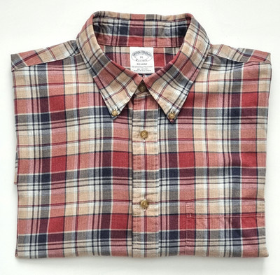 BROOKS BROTHERS XL Regent KARIERTES braunes Countryhemd TOP portofrei