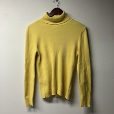 Vtg Lauren Ralph Lauren Ribbed Cotton Turtleneck with RLL Neck Logo Large