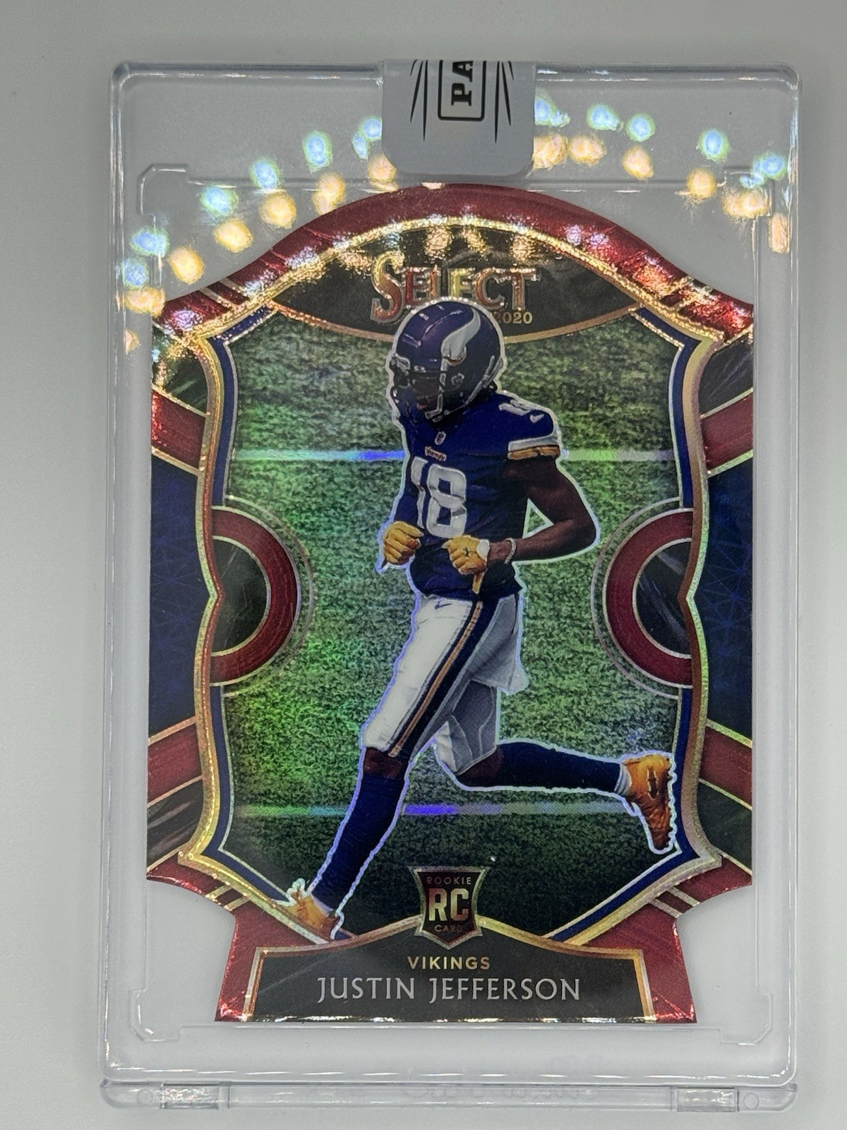 2020 Select Justin Jefferson RC Red Prizm Die Cut Concourse #61 Vikings