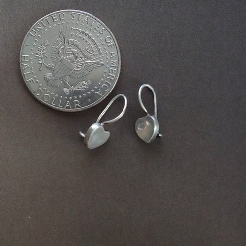 Small 925 Sterling Silver Heart Shaped Earrings - Picture 2 of 5