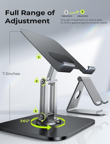 Tablet Stand Holder Fits iPad Stand for Desk 360° Adjustable Desk - Picture 4 of 5