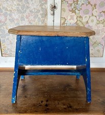Vintage Wooden Stool With Lid 