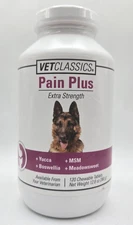 VetClassics Pain Plus For Dogs - 120 Chewable Tablets Extra Strength