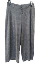 Maeve Anthropologie Womens Pants Large Gray Culottes Wide Leg Houndstooth Career