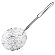 Strainer Skimmer Spoon, 6.3 Inch Stainless Steel, Frying Cooking Tool, Silver