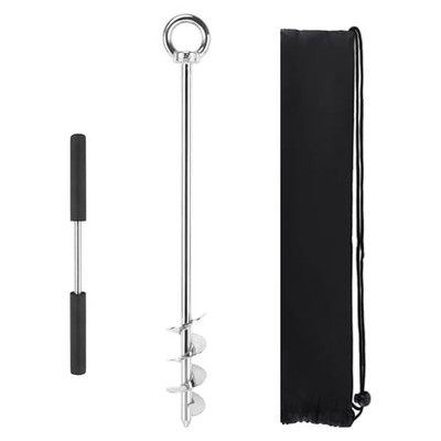Sand Anchor, 17'' Sand Anchor Kit for Boat - 304 Stainless Steel Triple Spiral