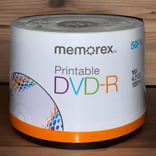 MEMOREX 4.7GB 16x Printable Recordable DVD R 50-Pack 120 Minute NEW SEALED