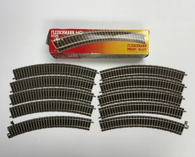 Fleischmann 6120 10 Stück gebogenes Profi-Gleis Spur H0 Box Of 10 Tracks EUC
