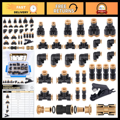 CheeMuii 31-Piece DOT Air Brake Line Push-to-Connect Fittings Kit