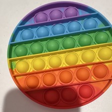 YJCC Rainbow Round Pop It Fidget Tactile Sensory Toy for Ages 3 Years