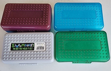 Lot Of 4 Spacemaker Pencil Box Plastic Storage Case Vintage 90s