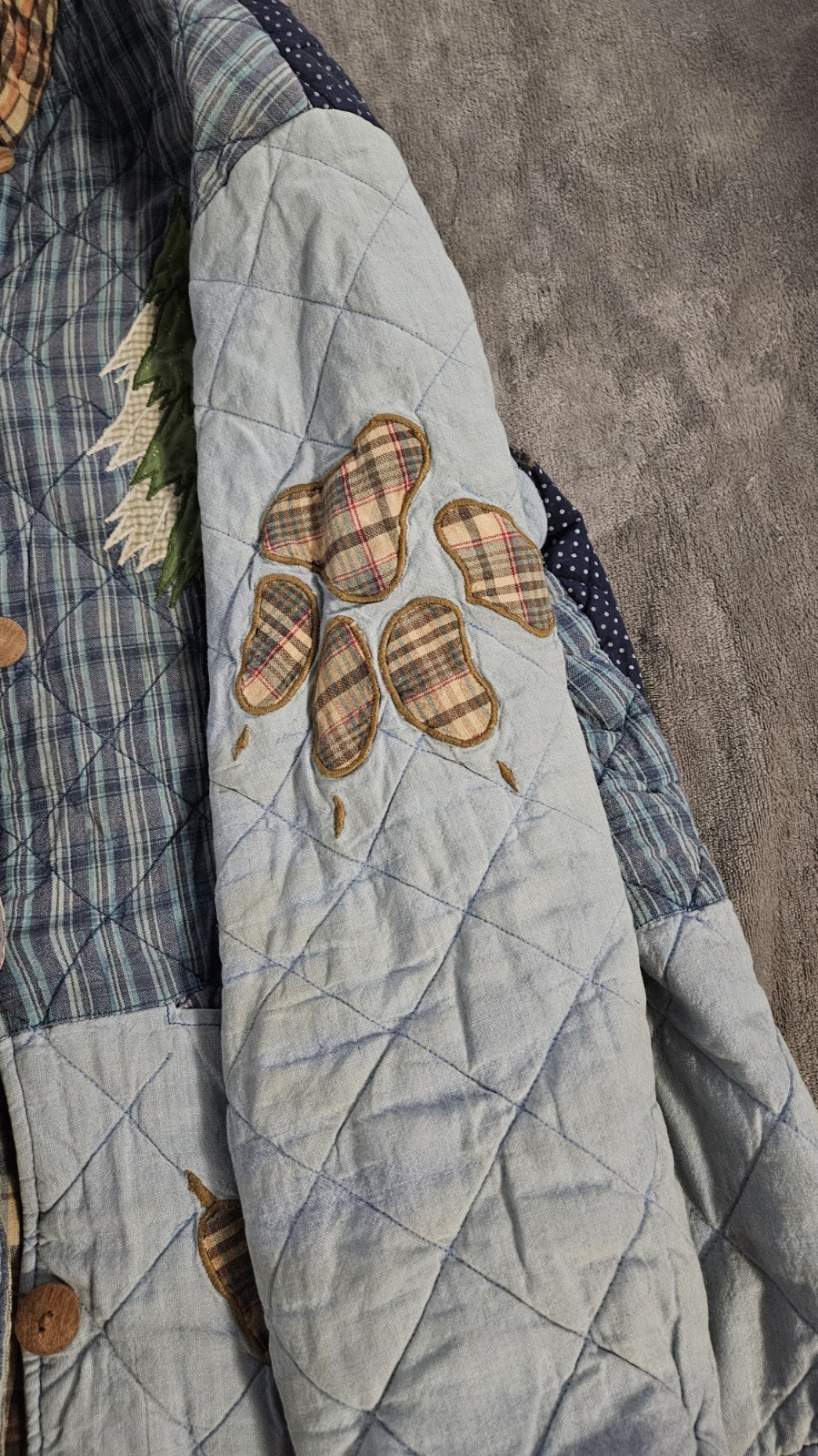 Vintage Patch Magic Quilted Jacket Wolf Full Moon… - image 6