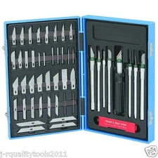 MINI HOBBY KNIFE SET WITH CASE EXACTO BLADES KIT FOR CARVING AND WHITTLING