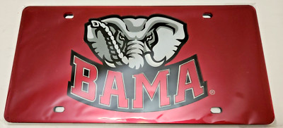 Alabama Crimson Tide NCAA Elephant Red Win Craft Laser Tag License Plate