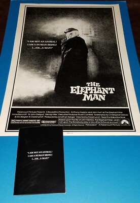 ELEPHANT MAN VTG ORIGINAL ADV PROMO INVITE & POSTER ANTHONY