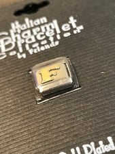 F Letter Charm for Italian Charm Bracelet Collection 18Kt Gold Plated