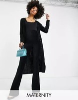 50%off sold out Urban Bliss Maternity knitted rib midi cardigan co ord in black