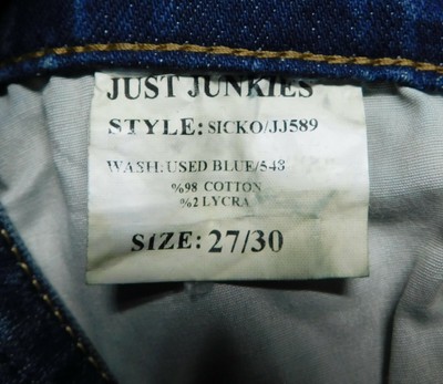 NWT Just Junkies Jeans Men Sicko /JJ589 