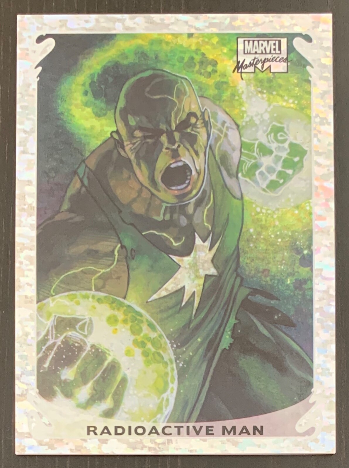 2018 Marvel Masterpieces #3 RADIOACTIVE MAN Speckle Holofoil Card Comic Art /99