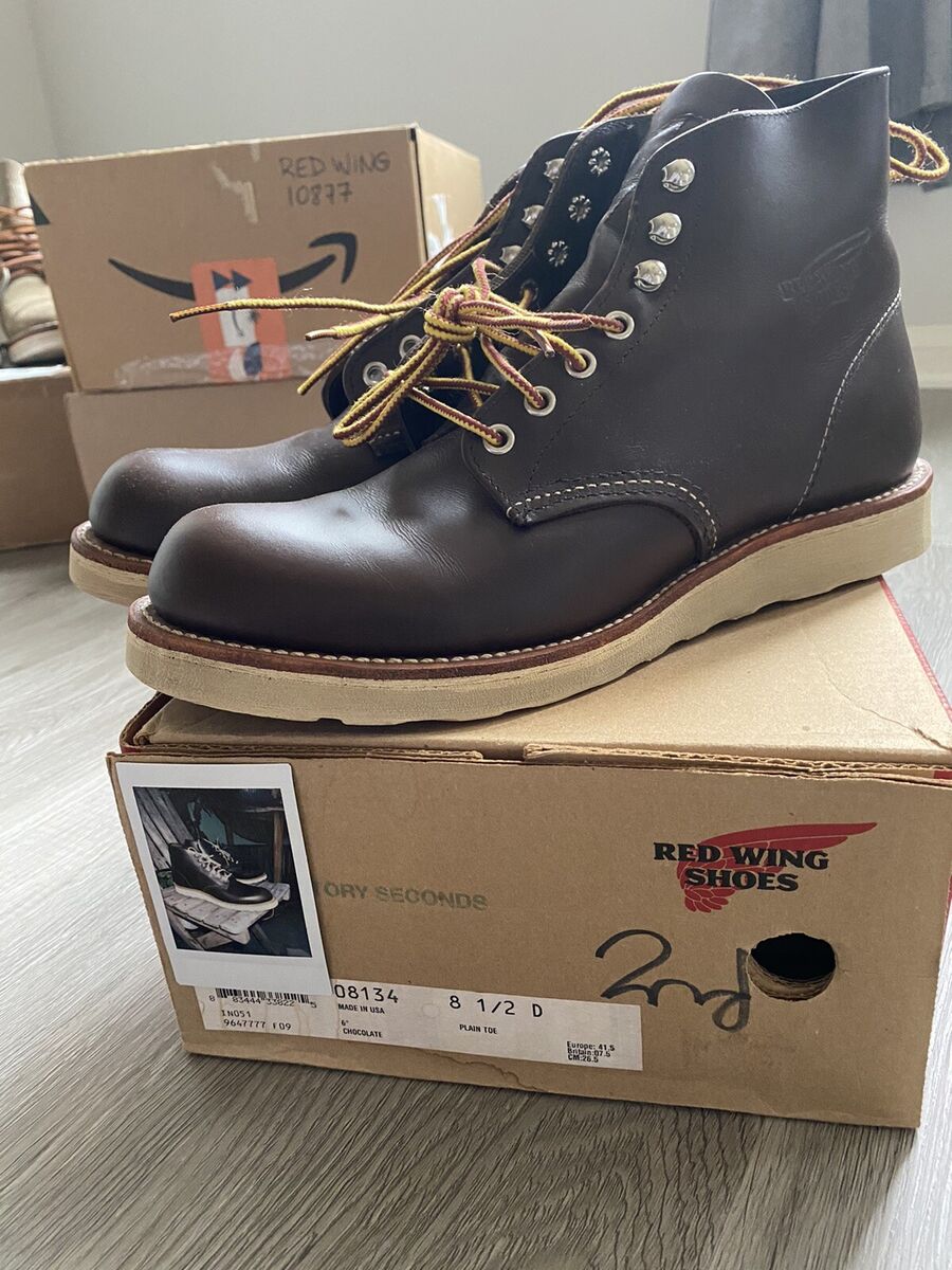 Red Wing 8134 Rough Toe Chocolate Chrome Leather Boots Sz Red Wing 8134 Rough Toe Chocolate Chrome Leather Boots Sz