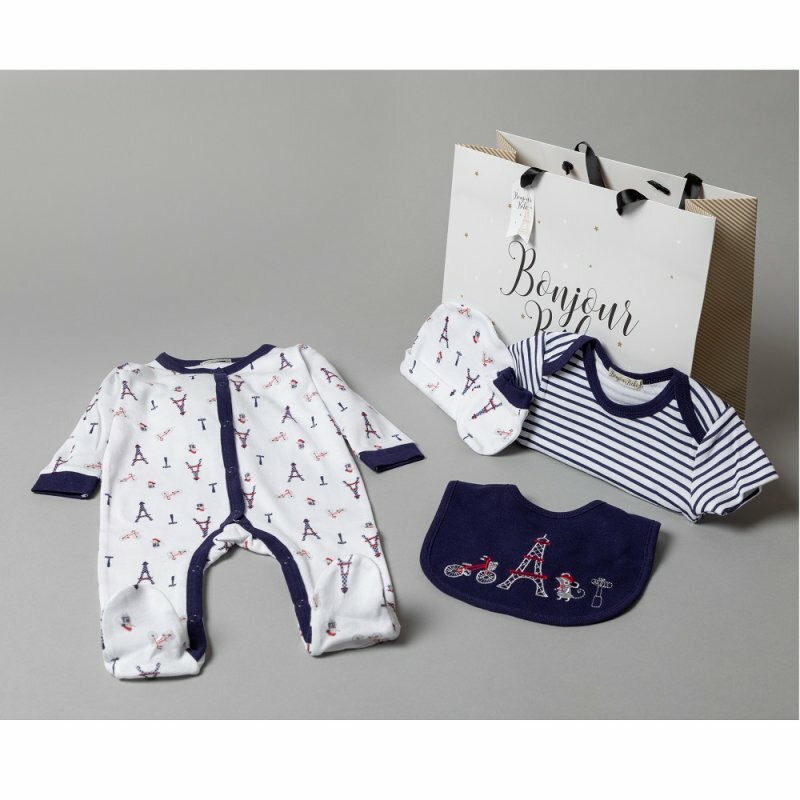 Juego de regalo de 5 piezas para bebés Paris Layette con bolsa de regalo GRATUITA | Recién nacido a 6 meses