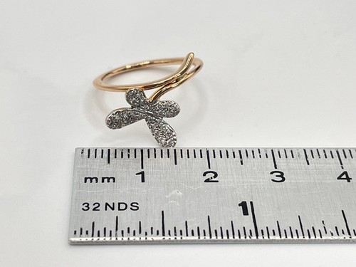 18ct Rose Gold 10pt Diamond Butterfly Ring. Goldmine Jewellers. - Picture 7 of 8