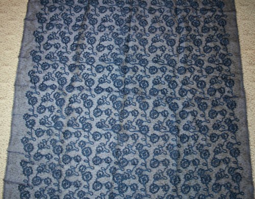 Blue Shimmer Organza Fabric Ribbon Floral Stitched Wedding Apparel Craft 55 x 72 - Picture 3 of 7