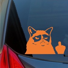 Grumpy Cat middle finger vinyl sticker decal flipping off meme car window laptop