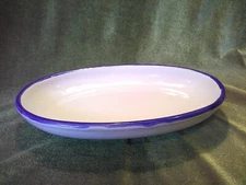 Vietri Inc. made in Italy small oval low lip serving dish 5 x 8 inches red clay